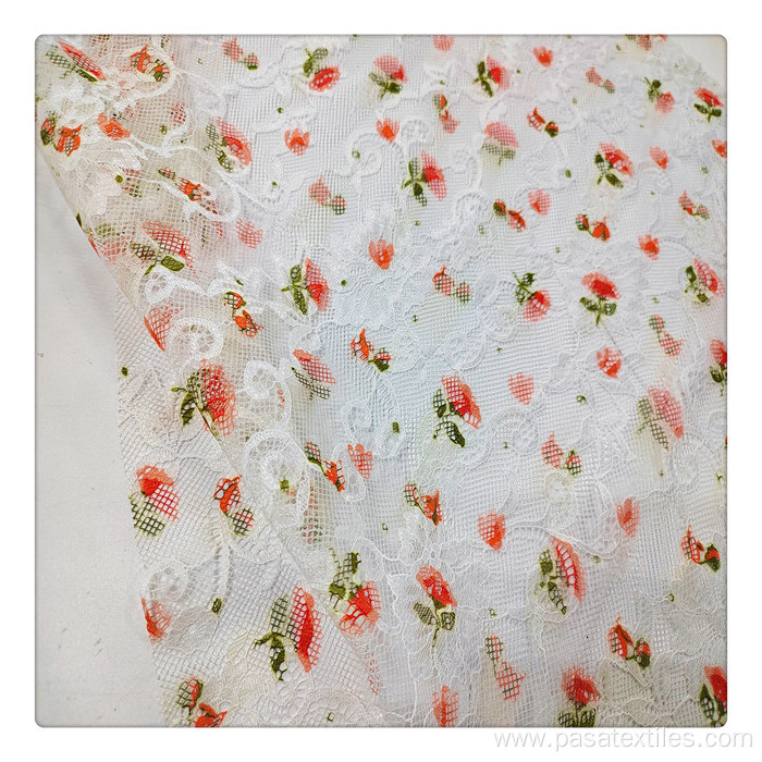 Digital Printed Hot Sell Soft Customized nylon stretch lace fabric