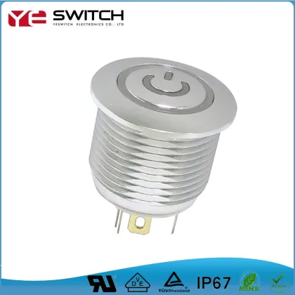 Button switch 16MM self-locking with light and power