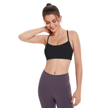 Soutien-gorge de yoga sport ultra doux de couleur unie