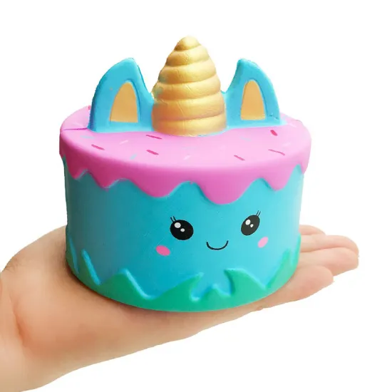 Chinese Factory Supplier: Foam Unicorn Shape Cake Squishy Toy & Stress Ball