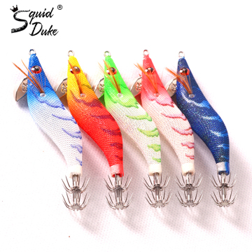Squidduke Gewang: Kesan UV Egi Squid Jig Lures - Udang Buatan Udang Kayu untuk Memancing Laut