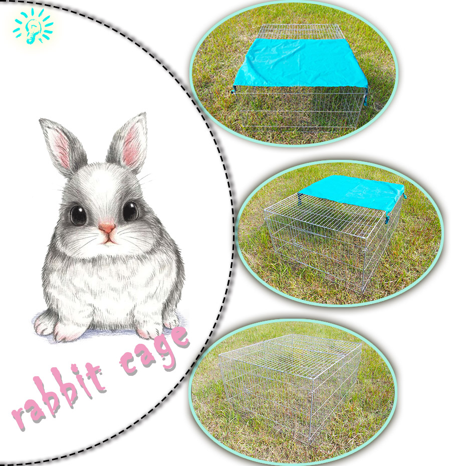 Galvanized Folding Rabbit Cage คุณภาพสูง Galvanized Folding Rabbit Cage