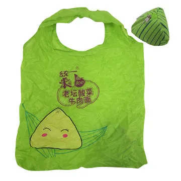 Polyester foldable zongzi shape tote bag, suitable for promotional gift purposesNew