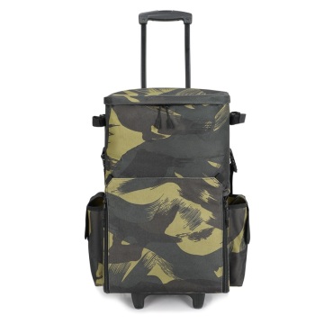 Waterproof Camouflage Fishing Bag with Wheels for Rod and Bait Storage