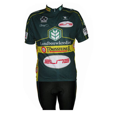 Cycling jersey, made of 100% polyester, with coolmax material, SA8000 passed