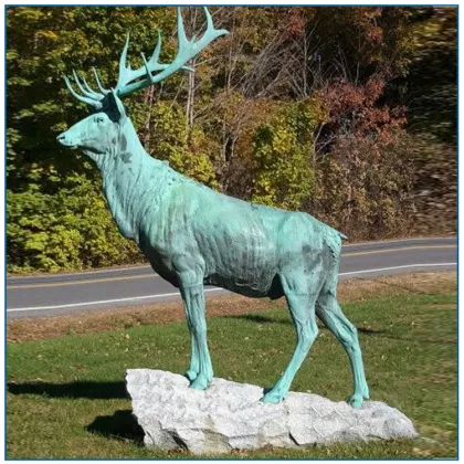 High quality life size bronze copper brass deer statue for garden decoration
