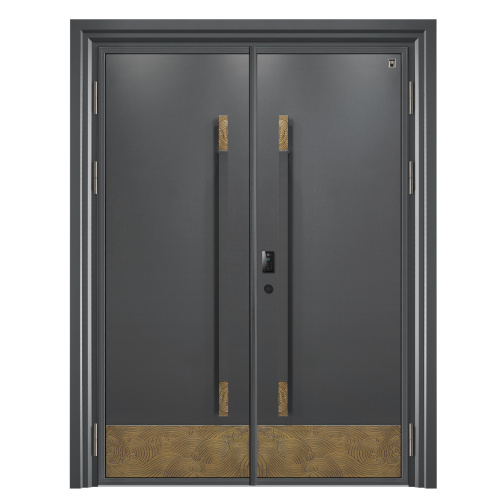 Modern Grey-Brown Aluminum Entry Door