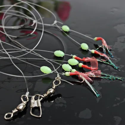 Fishing Hooks Sabiki Fishing Terminal Tackle Hooks with Beads Line 10packs/lot