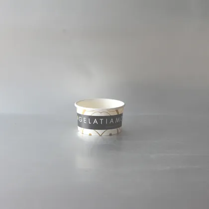 Ice Cream Tub Dart Paper Cups with Clear Glass