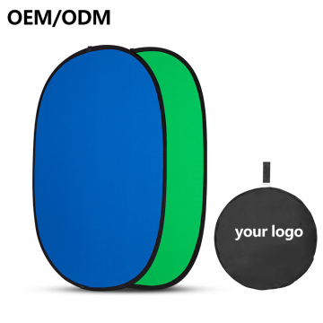 Customizable High-Quality 2-in-1 150x200cm Blue Green Oval Backdrop Reflector