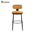 Wholesale Modern Fabric Low Back High Bar Chair Metal Legs Kitchen Bar Chair