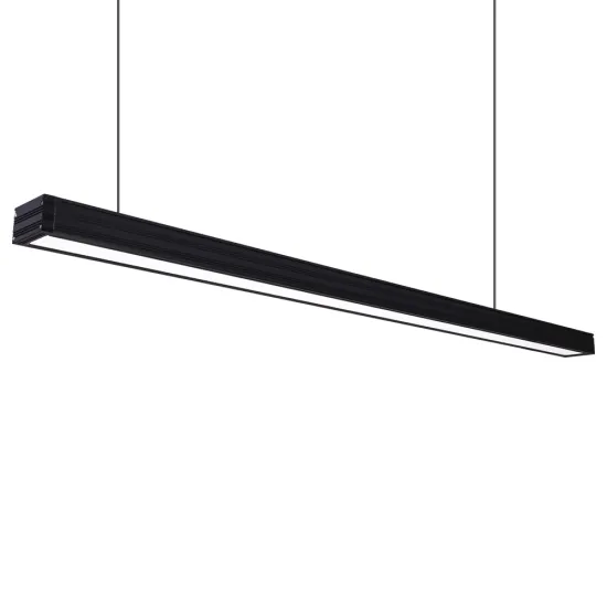 Black Iron Linear LED Pendant Light for Dining Room