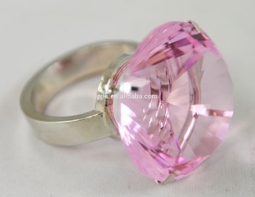 fashion wholesale cheap pink crystal diamond napkin ring,hotel napkin ring