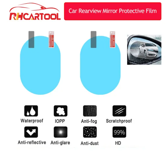 2PCS Anti Fog Car Mirror Window Clear Film Anti-Light Car Rearview Mirror Protective Film Waterproof Rainproof Car Sticker