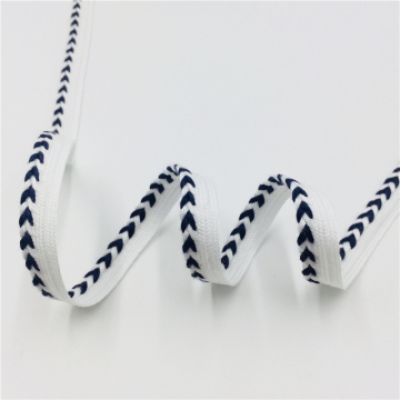 Herringbone woven black and white Piping Tape 10MM