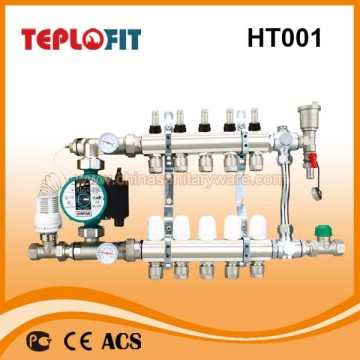 manifold with thermostatic valve pump gauge airvent