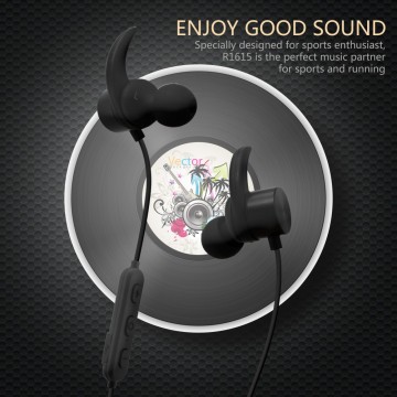 Stereo Sport Bluetooth 4.1 Headphone with Metal Case,Magnetic Wireless Mini Sweatproof Headset for Mobile R1615