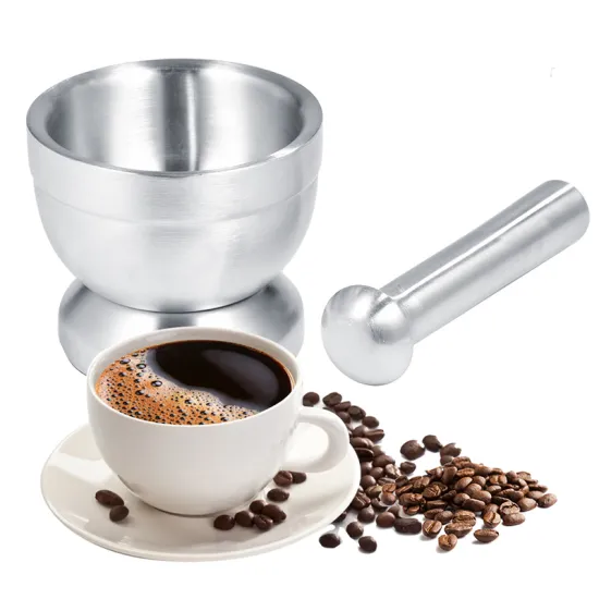 Stainless Steel Garlic Grinder Mortar Pestle Spice Mixing Grinding Bowl Set Kitchen Grinder Tool Kitchen Gadget and Wood Grinder