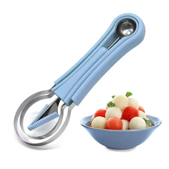 Portable Multi-Function Stainless Steel Tools Set: Melon Baller, Scoop, Digger, Ice Cream Scoop, and Fruit Cutter