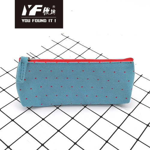 Colored Pencil Case Custom colorful dot canvas pencil case Factory