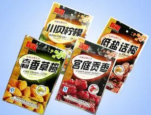 Promotional Plastic Food / Snack Packaging Bags with Three