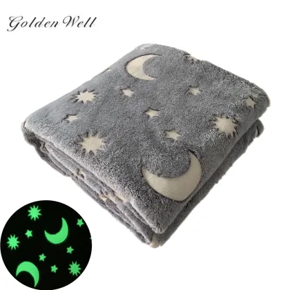 Glow in the Dark 70x100cm Flannel Custom Luminous Baby Blanket