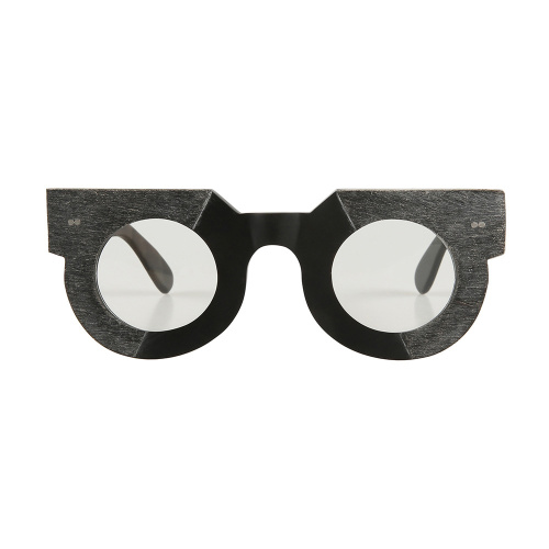Frosted Matte Black Buffalo Horn Eyeglasses Frame