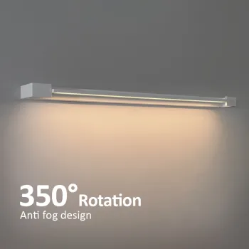 Modern LED Vanity Mirror Wall Lamp: IP44 Rated, Anti-Fog Aluminum Design, 12W Indoor Adjustable Light for Hotel, Bedroom, and Makeup Use