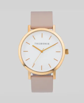 logos brand case stainless steel rose gold woman watch