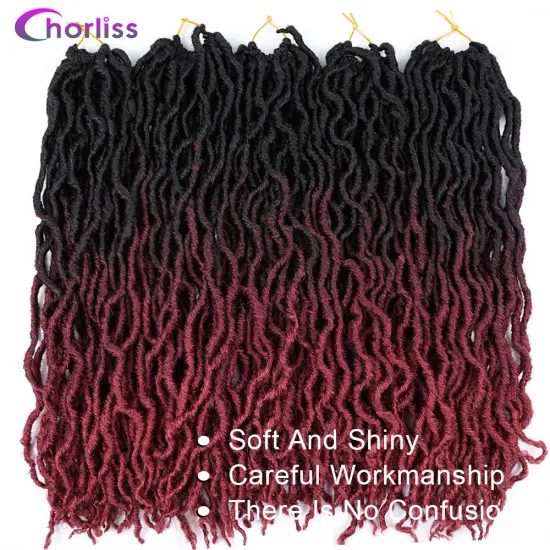 Wholesale Ombre Long Wave Gypsy Style Goddess Faux Locs Crochet Braids Synthetic Hair Extension Braiding Hair Synthetic Bulk