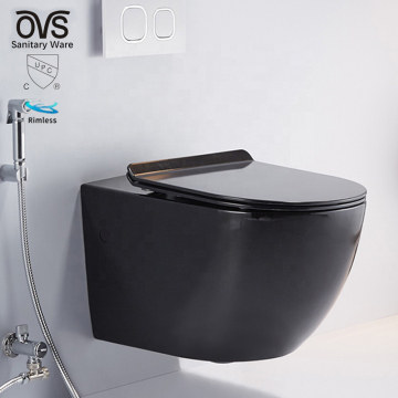 North America Wholesale Wall Water Closet Ceramic Round Rimless Wall-Mounted Toilet