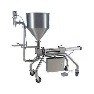 0-5000ml Movable Semi-Automatic Piston Liquid Filler Machine with Caster