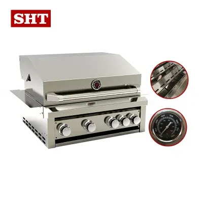 Luxury Cabinet Gas Built-in BBQ Grill Set with Thermometer
