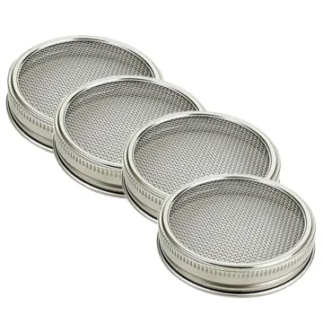 Stainless Steel Mason Jar Mesh Lids and Stand for Canning and Seed Sprouting