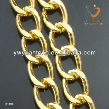 2.6-2.8mm thickness gold color curb chain 18.5*12.6mm