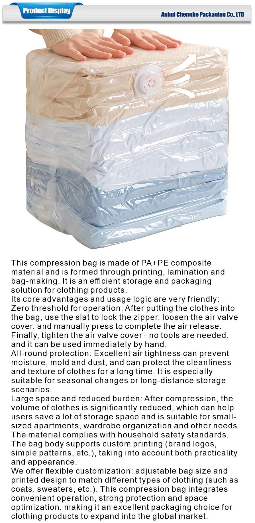 reusable vacuum compression bag