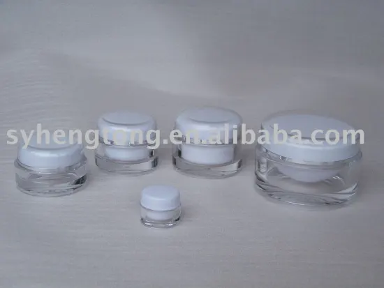 Round acrylic cosmetic jar