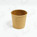 disposable brown kraft paper soup bowl with lid