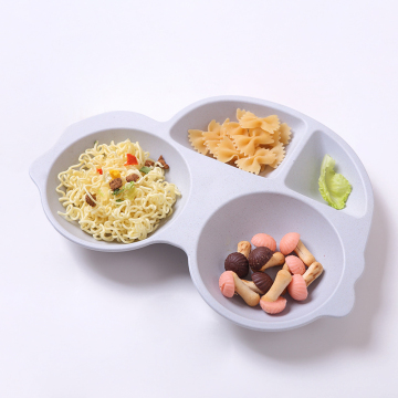 Customize Printing Cute Car Shape Bamboo Fiber Kids Tableware Set for Dinner