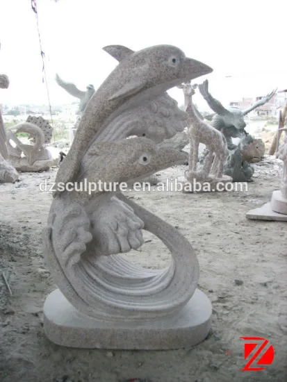 Garden life-size dolphin sculpture