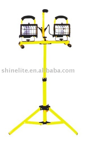 Halogen work light with tripod stand