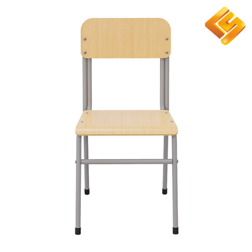 Gri Çelik Ahşap Yuvarlak Ayaklı Çalışma Koltuğu