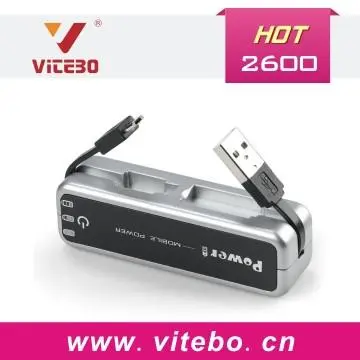 2200mAh Built-in Micro USB Cable Power Bank