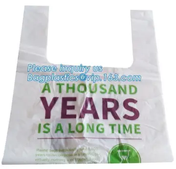 biodegradable compostable plastic t-shirt shopping bag for fruit and vegetable, Biodegradable Natural compostable T-shirt Bag