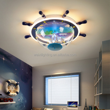 2023 Latest Children's Room Ceiling Light: LED Pirate Ship Rudder Light for Boys' Bedrooms