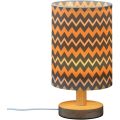 Wood Base Bedside Lamp With Linen Shade