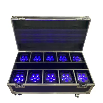Sailwin Factory 6X18W 6in1 RGBAW UV Battery Powered Stage LED Par Light with Charging Flight Case