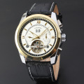 ? Mens Automatic Movemen Fashion Läder Rem Watch