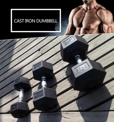 High Quality Gym Equipment Rubber Dumbbells Free Weights Hexagonal Dumbbells Cheapest Dumbbells Online