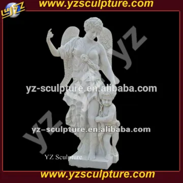 beautiful outdoor decoration life size white marble angel statue